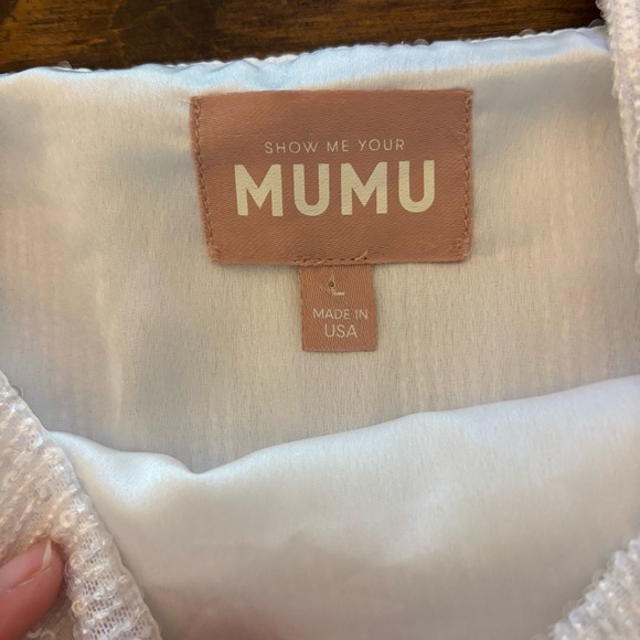 Show Me Your MuMu Sparkling White Sequined Crop Top | TARA CROP TOP | Size Large - Picture 6 of 7